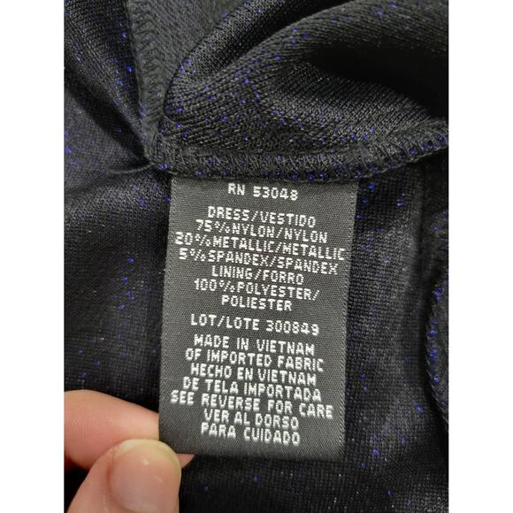 Nightway Ruched Sleeveless Maxi Dress Womens Size 4 Sparkle Blue Elegant Evening - Picture 15 of 15